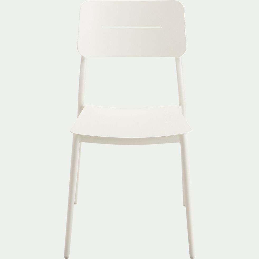 Chaise de jardin empilable en aluminium - blanc-TOMA