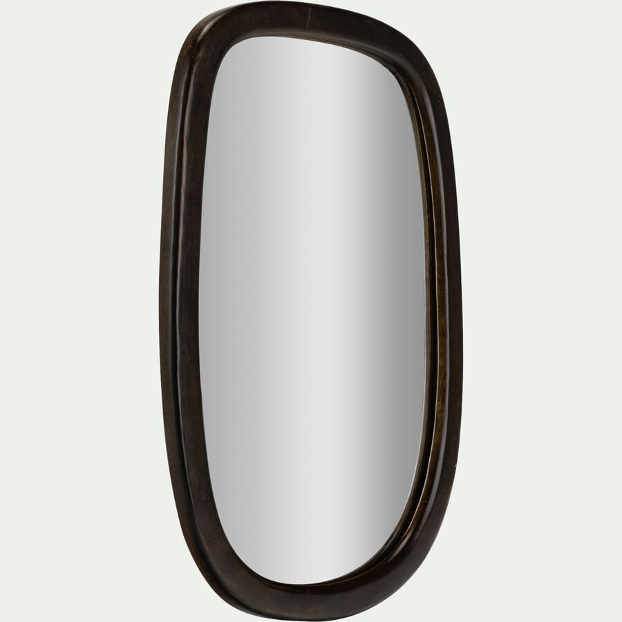 Miroir ovale en bois de manguier 30x50cm -  marron-LIVORNO