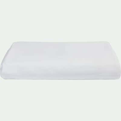 Drap plat rayé en satin de coton - blanc capelan 270x300cm-SANTIS