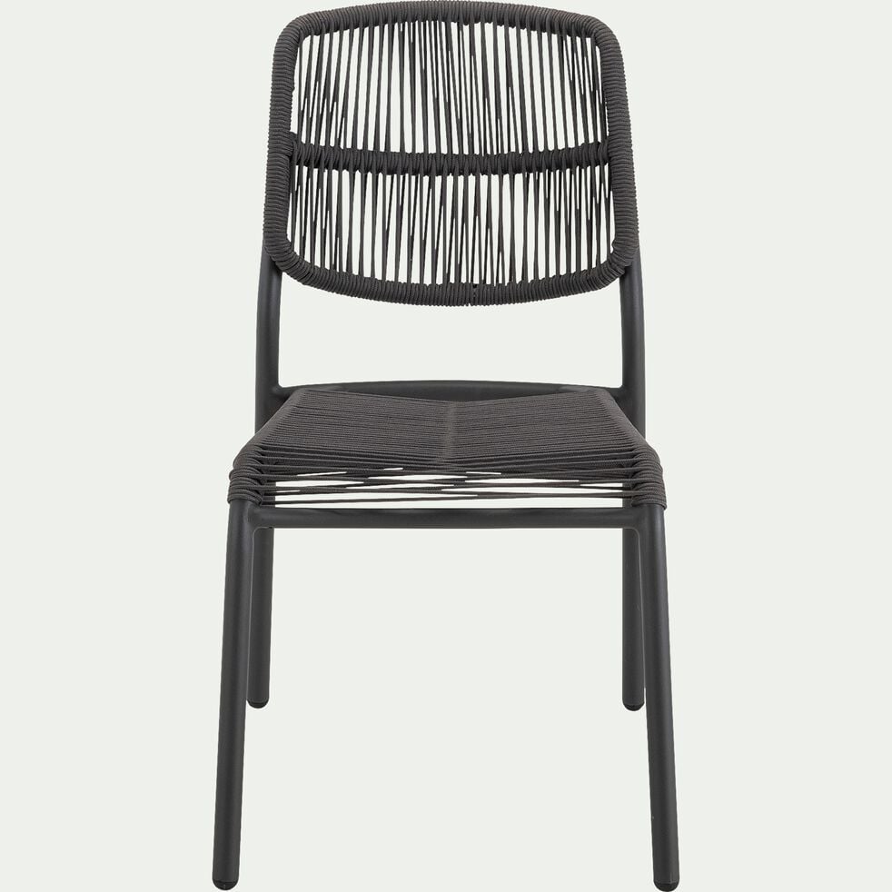 Chaise de jardin en corde tissée - noir-LOCOVEZ