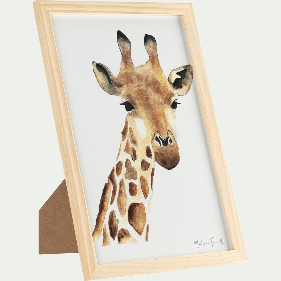 Image aquarelle encadrée Girafe - A4-GIRAFE