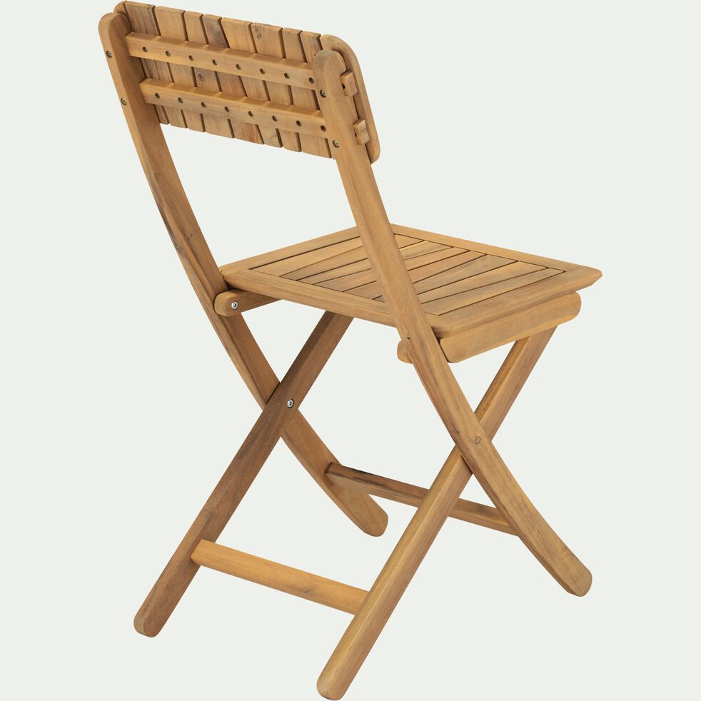 Chaise de jardin pliante en acacia huilé - bois clair-CARLO