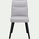 Chaise en tissu et piétement noir - gris borie-PATI