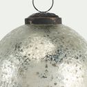 Boule de Noël en verre - argenté D10cm-VIRTUA