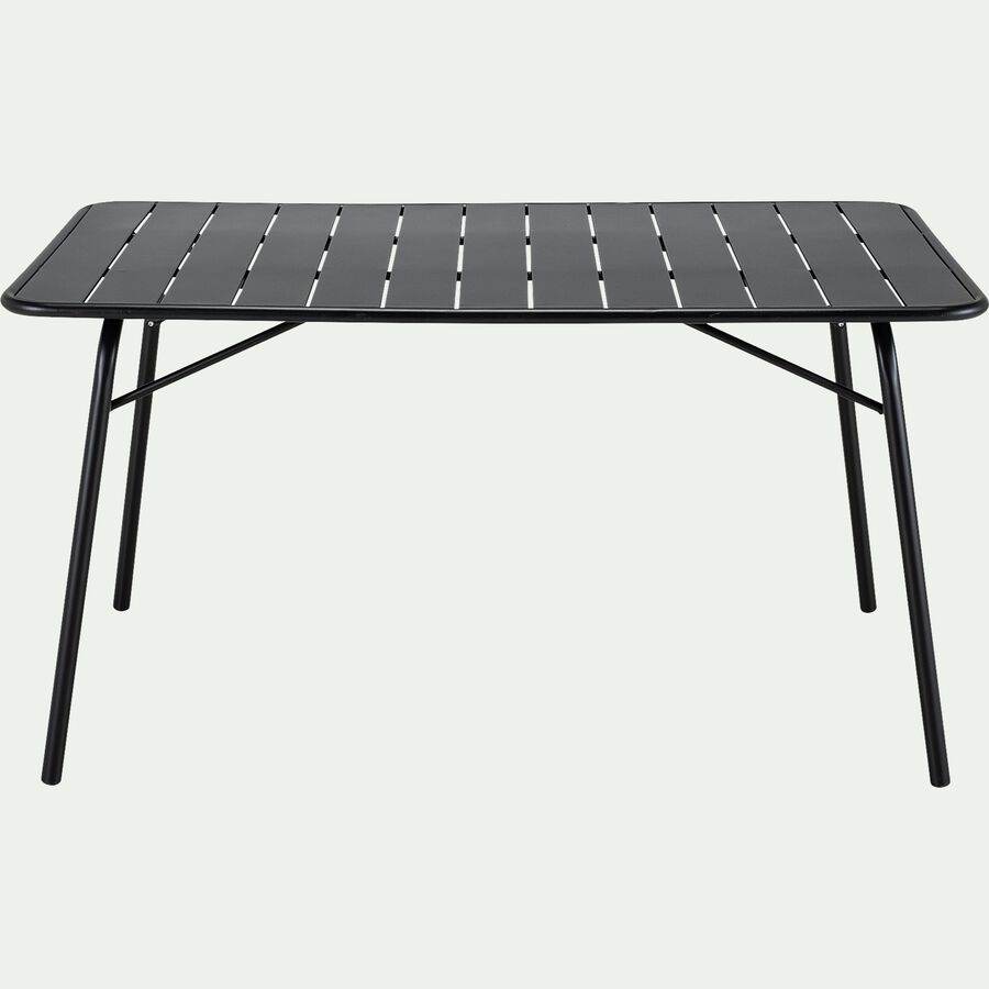 Table de jardin pliante rectangle en acier - noir (4 à 6 places)-SOURIS