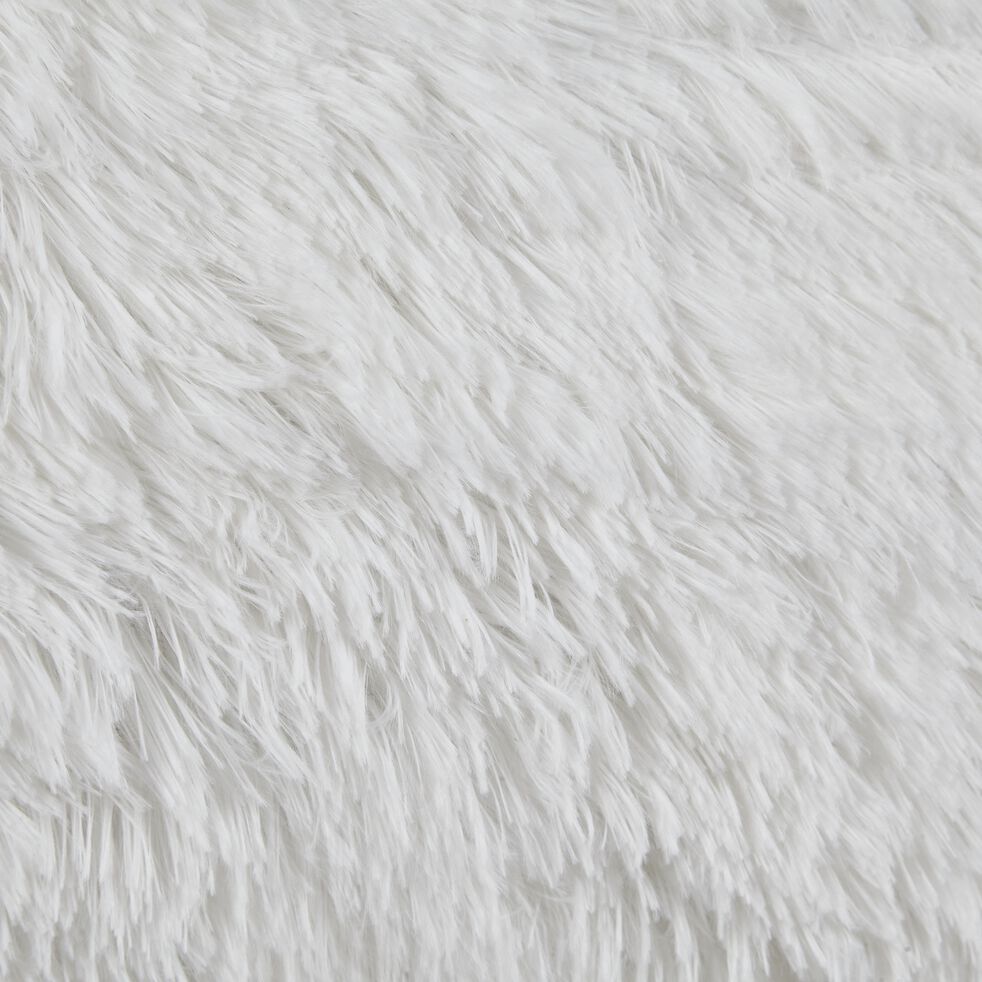 Housse de coussin à poils longs - blanc 40x60cm-ELEC