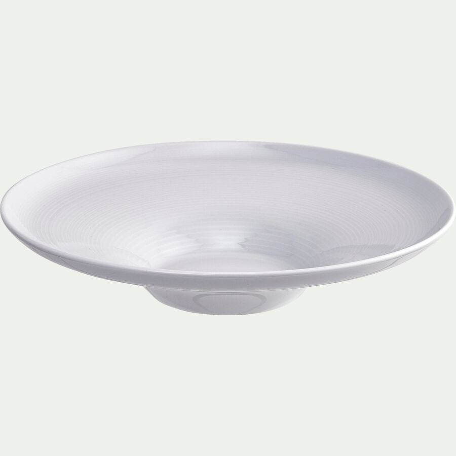 Assiette à risotto en porcelaine blanc D30cm-AZE
