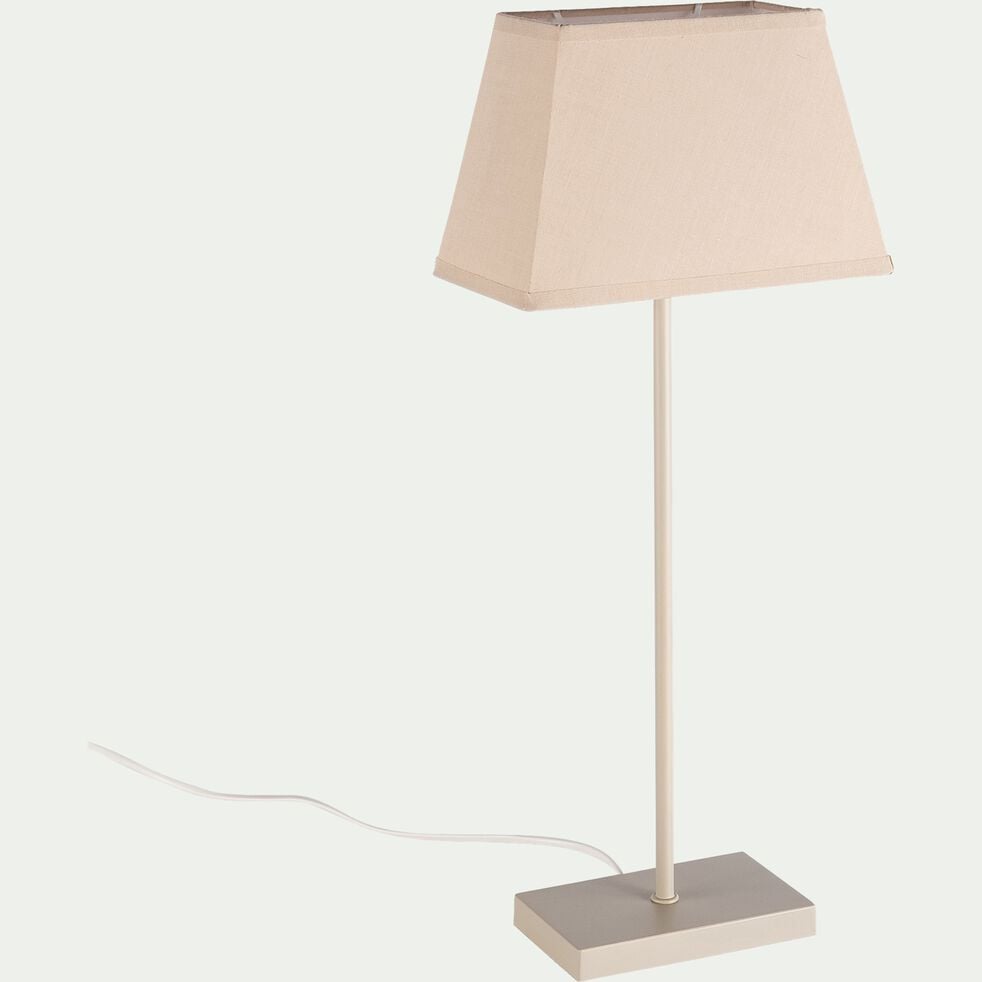 Lampe à poser électrifiée en coton - beige alpilles H47cm-SVELTA