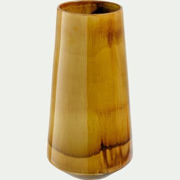Vase conique en faïence - jaune D17xH33cm-ACALINA