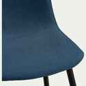 Chaise en acier et tissu avec piètement noir - bleu figuerolles-LOANA