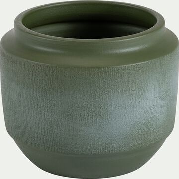 Cache-pot en terre cuite D25xH21cm - vert-ZOG