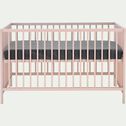 Lit bébé à barreaux en hêtre massif - rose grège 60x120cm-CAMILLE