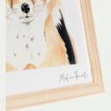 Image aquarelle encadrée famille de renards - A4-FAMILLE RENARD