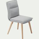 Chaise en tissu et piétement en bois - gris borie-PATI