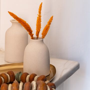 Vase en grès D7xH9,5cm - beige-FONTIENNE