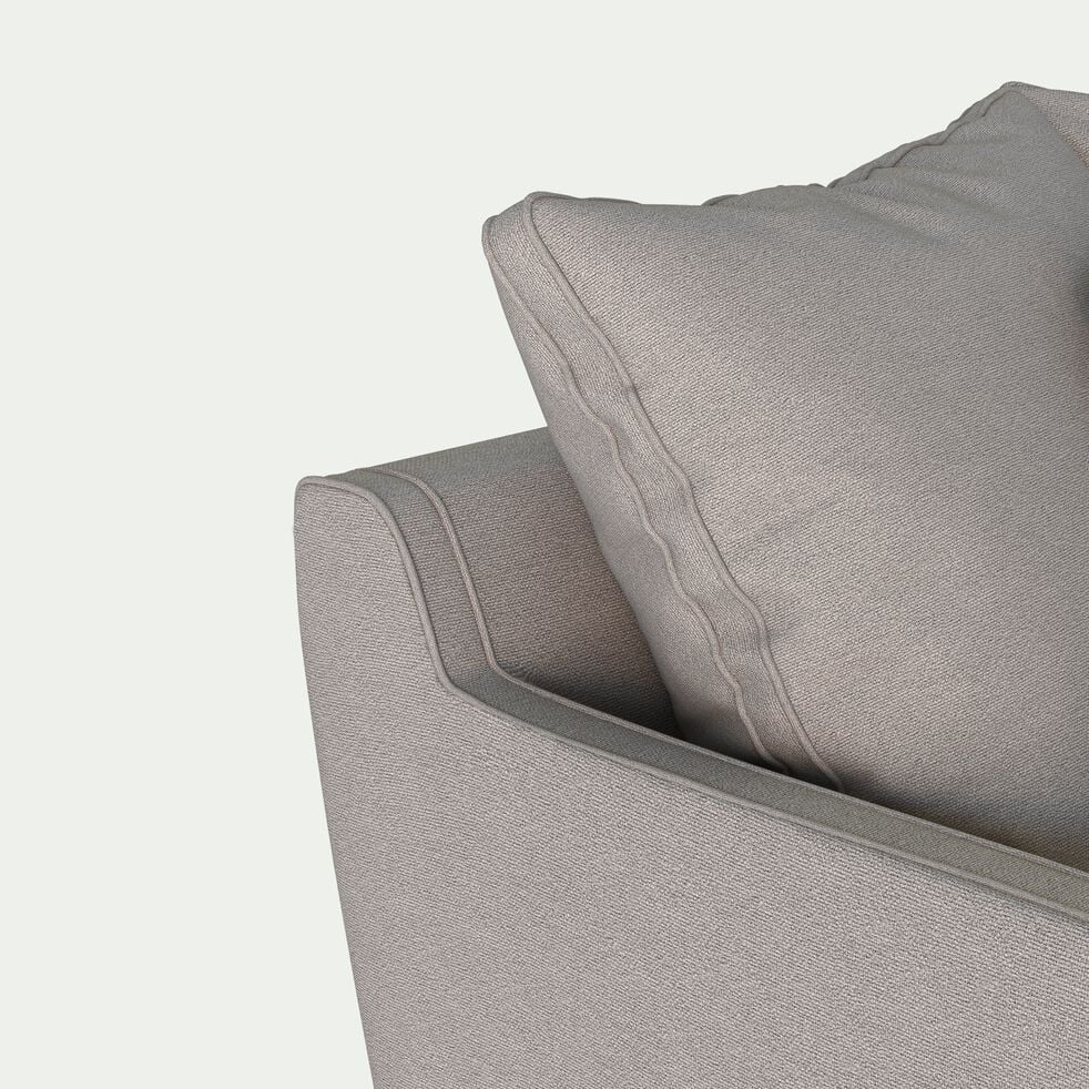 Canapé d'angle droit fixe en tissu joint - gris borie-LENITA