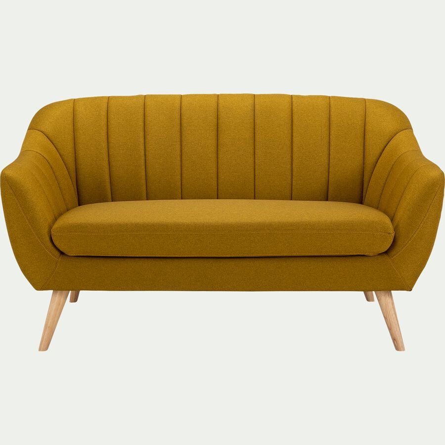 Canapé 2 places fixe en tissu - jaune argan-SHELL