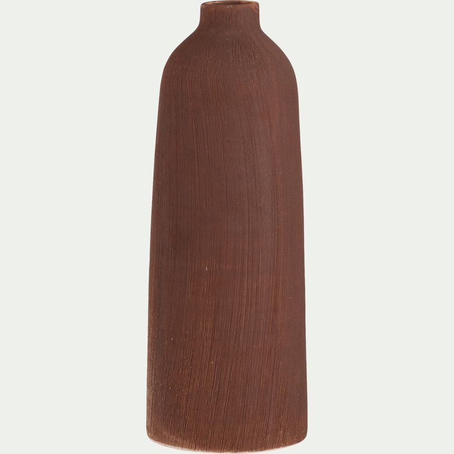 Vase en faïence - brun rustrel D10,5xH27cm-VALENSOL
