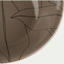 Assiette creuse en grès brun châtaignier décoré D19cm-LAURIER