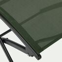 Chaise de jardin pliante acier et toile plastifiée - vert cèdre-LIMONE