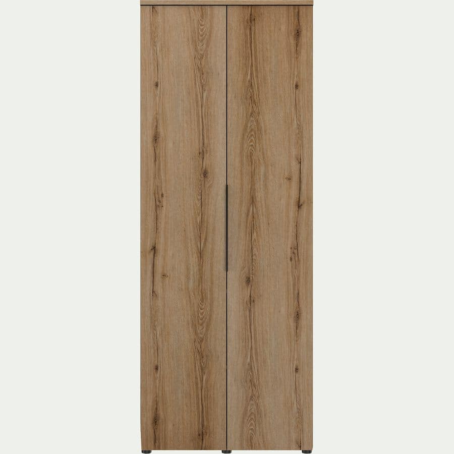 HENRY - Penderie ouverte à 2 étagères en acier et bois H221xL90cm - bois  clair