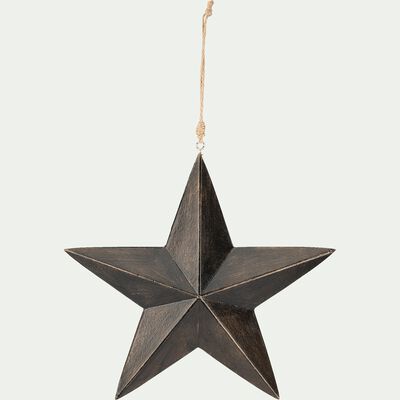 Boule de Noël étoile en bois - marron D24,5cm-ANTONE