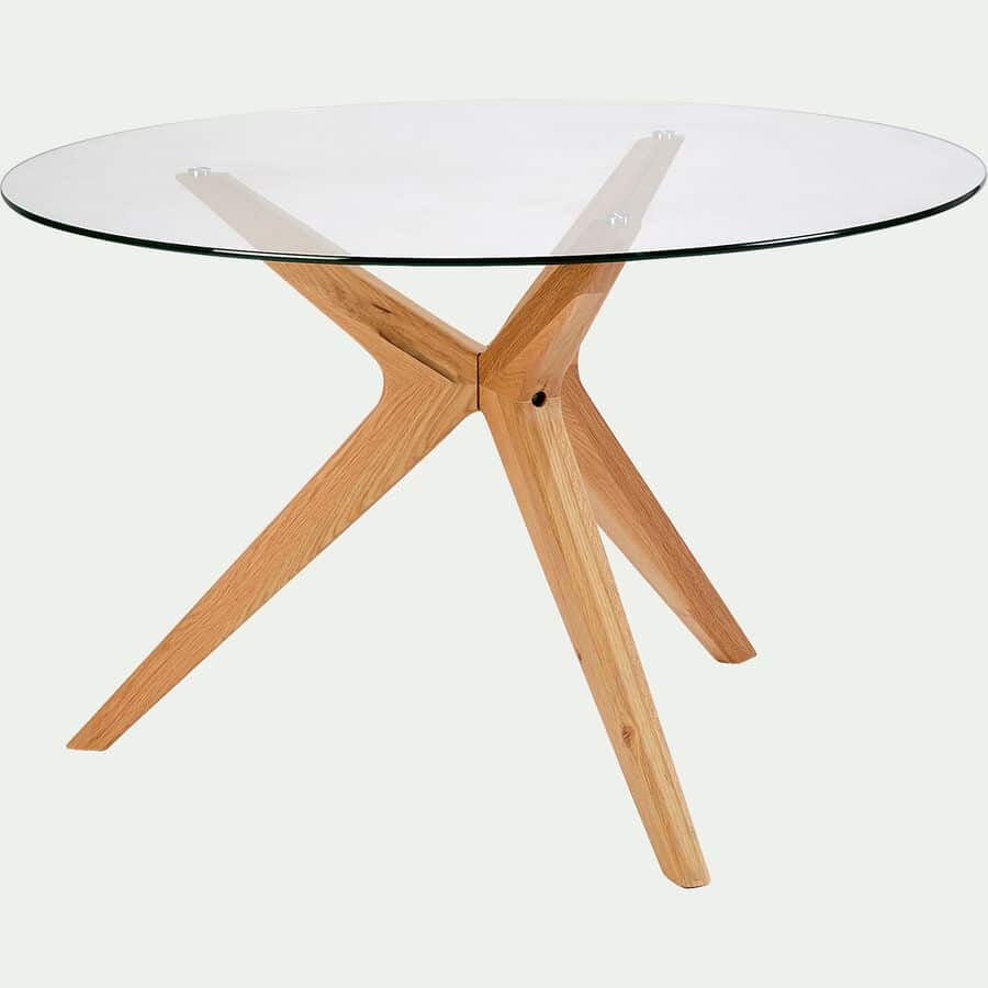 Table ronde extensible en bois recyclé d 120-160 cm auckland