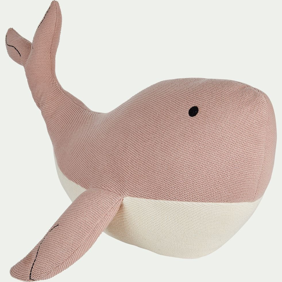 Peluche baleine en coton bio - rose L60cm-SIRENA