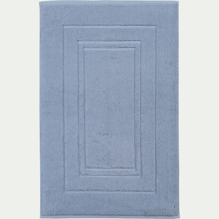 Tapis de bain en coton - bleu autan 50x80cm-Azur