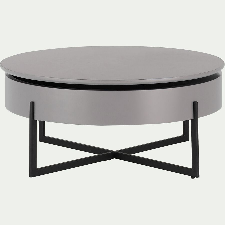Table basse ronde avec plateau rotatif - gris borie-CHOUCAS