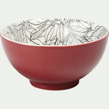 Coupelle en porcelaine motifs laurier D11cm - rouge sumac-AIX
