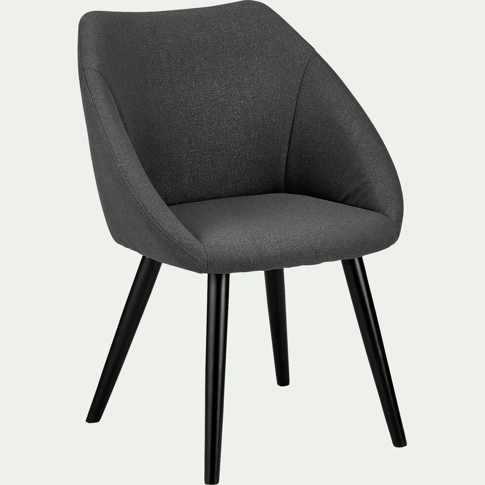 Chaise en tissu avec accoudoirs - gris ardoise-ELIA