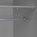Armoire en bois 2 portes et 1 tiroir avec miroir - gris H195cm-DAURIAN