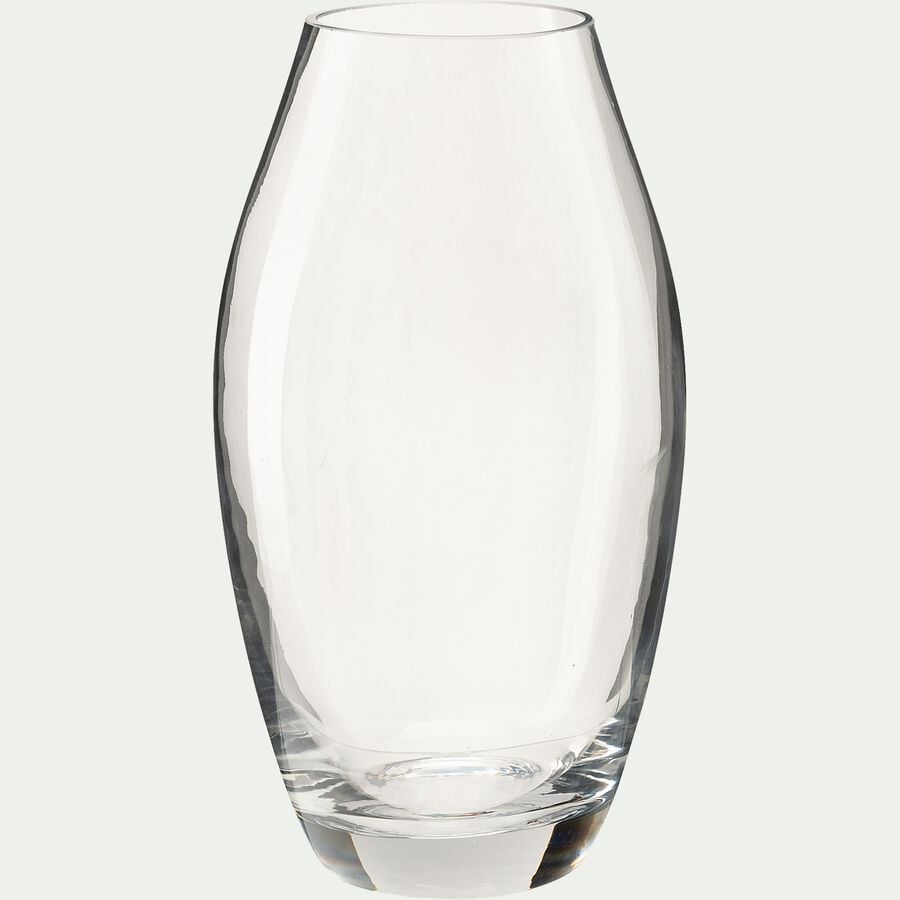 Vase conique en verre - transparent H27cm-PHORMIUM