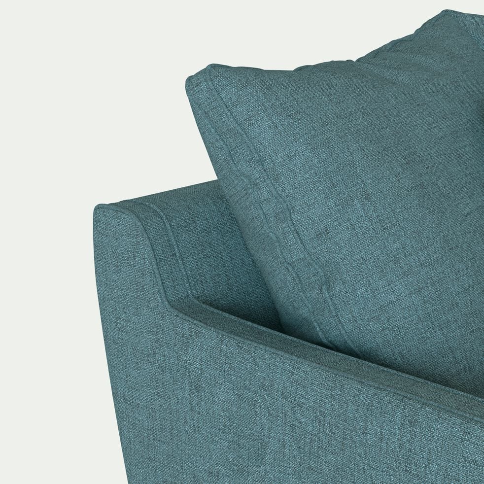 Canapé d'angle droit fixe en tissu joint - bleu niolon-LENITA