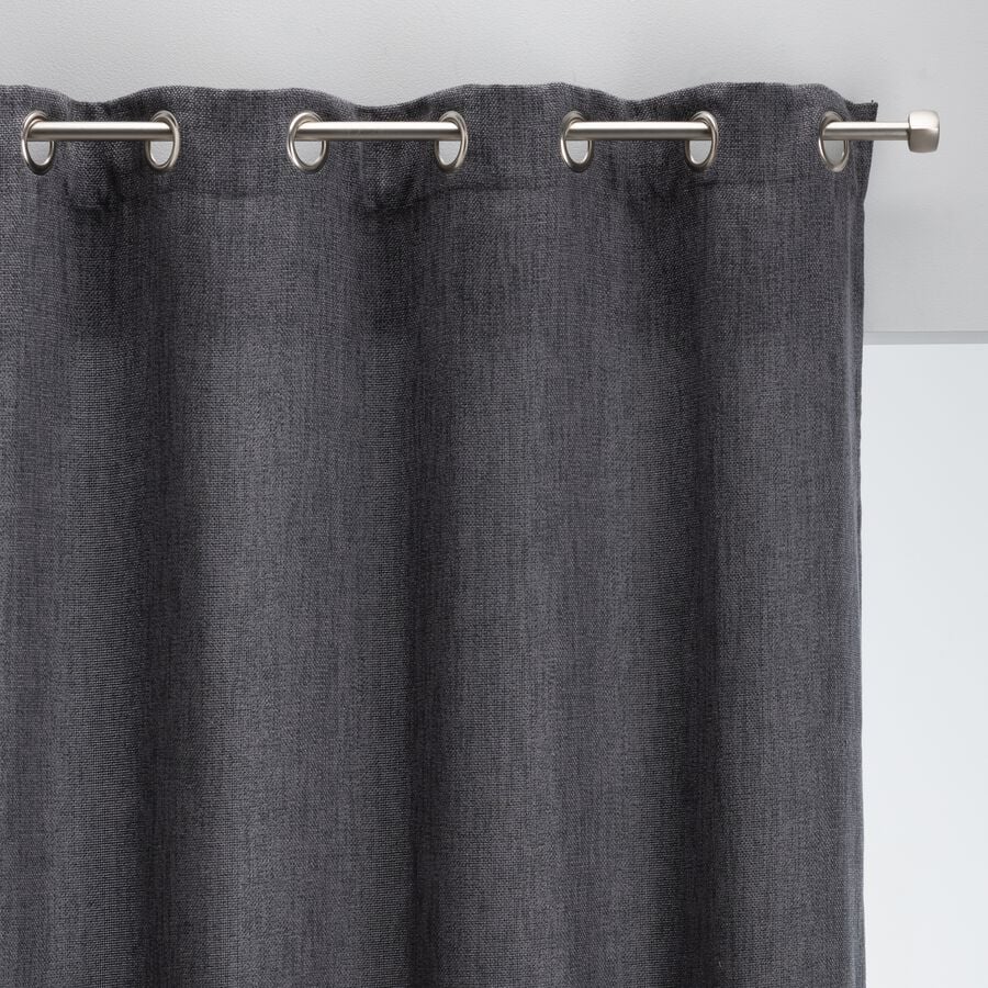 Rideau à œillets en polyester - gris anthracite 140x250cm-CADOLIVE