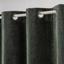 Rideau à œillets en velours de polyester dévoré - vert cèdre 135x250cm-CHI
