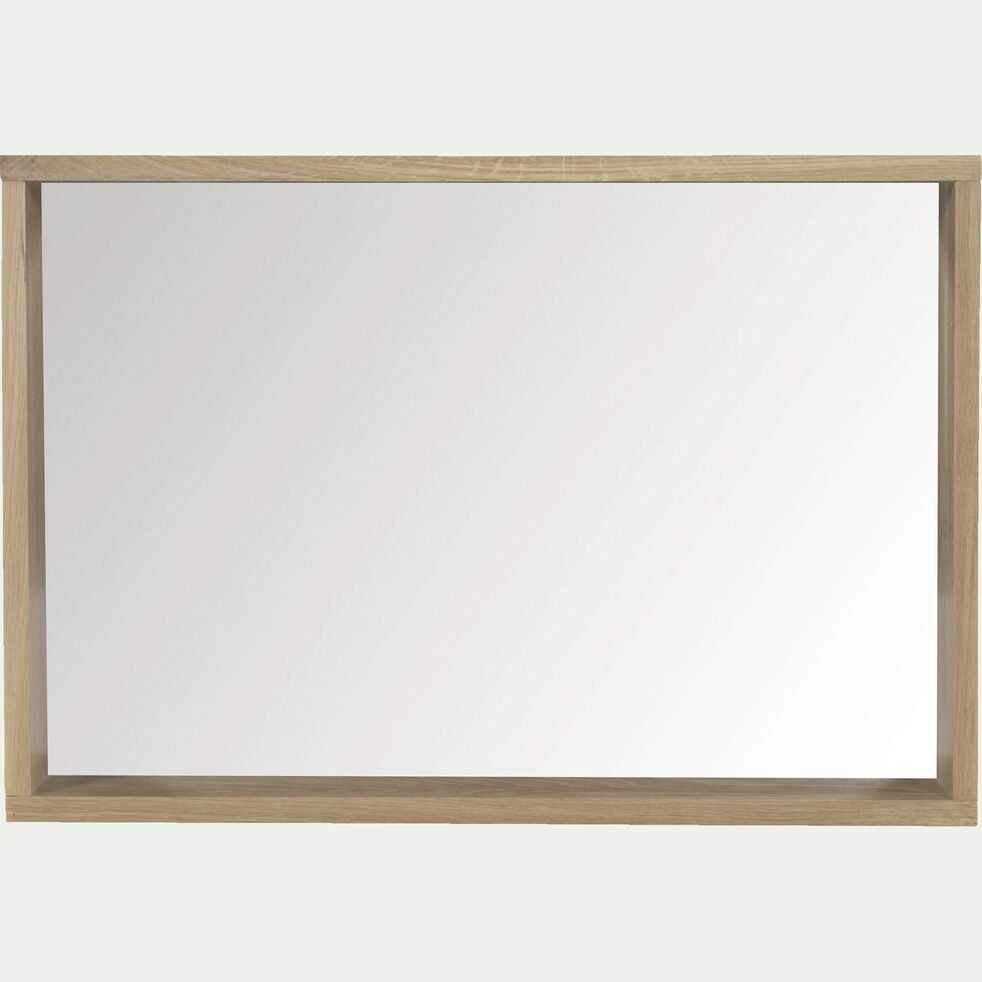 Miroir rectangulaire de salle de bain en chêne - L80cm-NATIVE