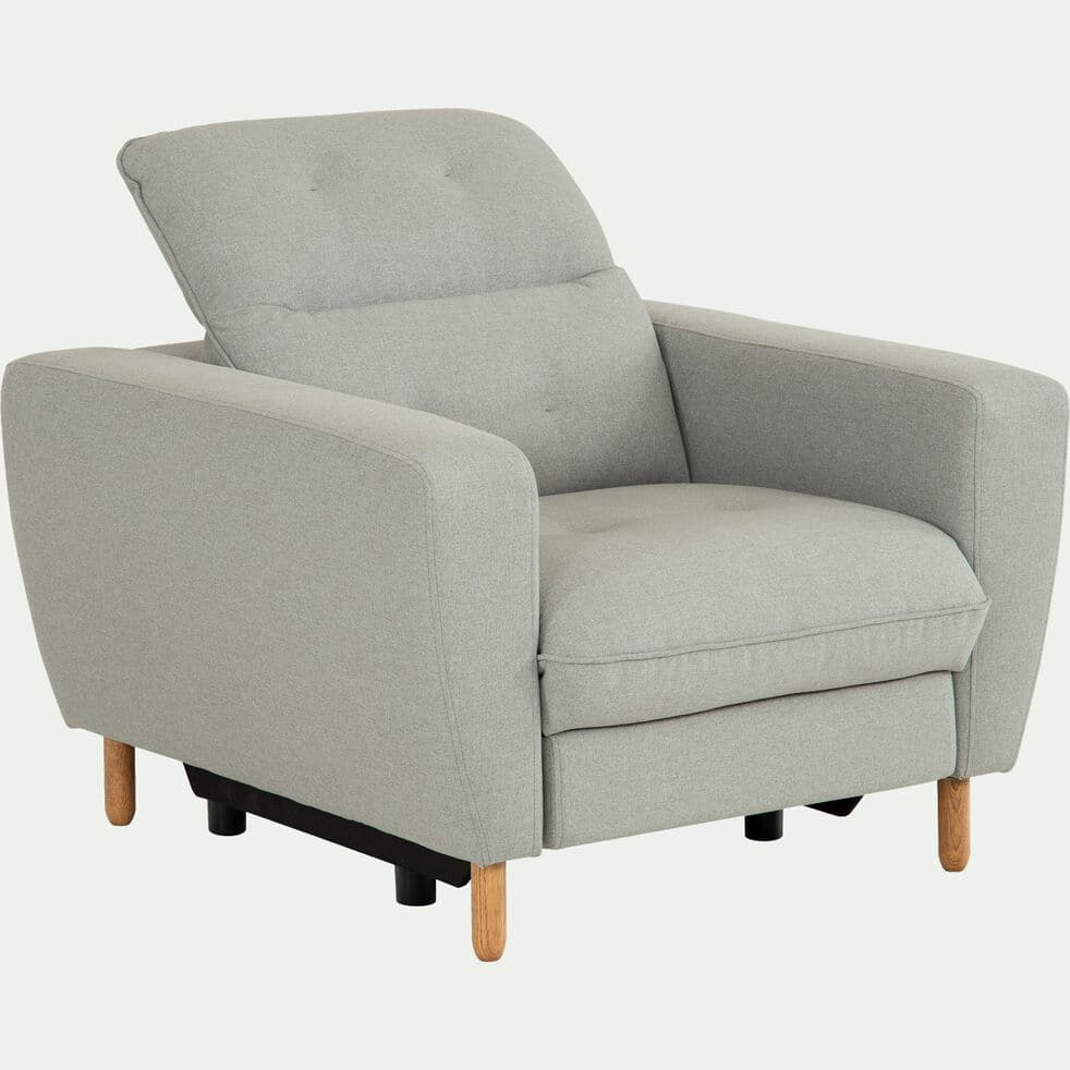 Fauteuil avec repose-pied  fauteuil de relaxation fauteuil salon gris  clair tissu meuble pro frco58110 - Conforama