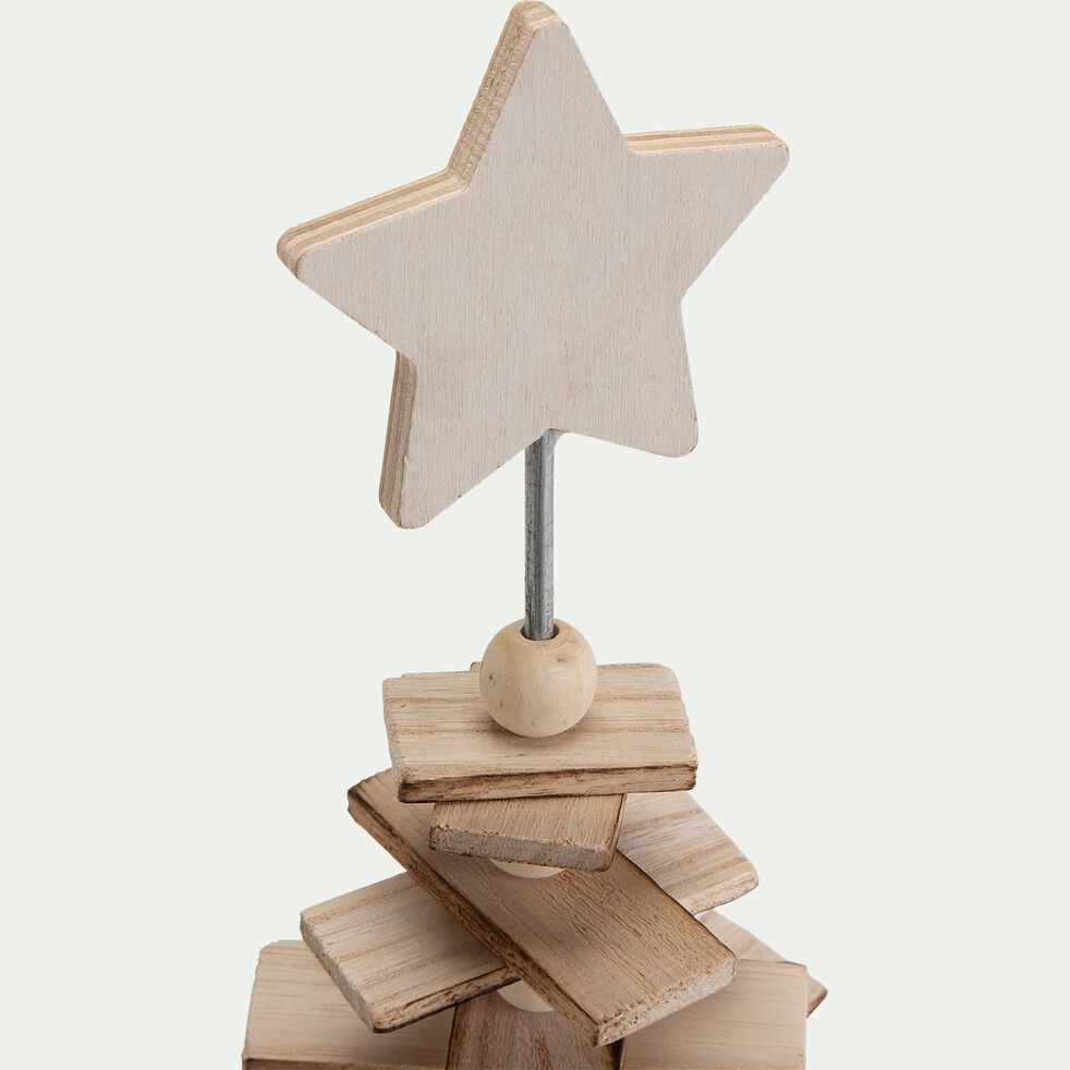 Sapin décoratif à poser en bois - bois clair H40cm-HAPINE