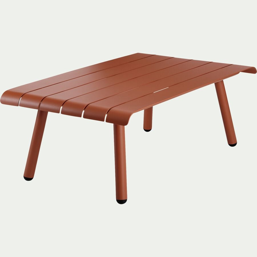 Table basse de jardin rectangulaire en aluminium - brun rustrel-PARADOU