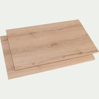 2 étagères en bois effet chêne - bois clair l97xL55cm-NESTOR