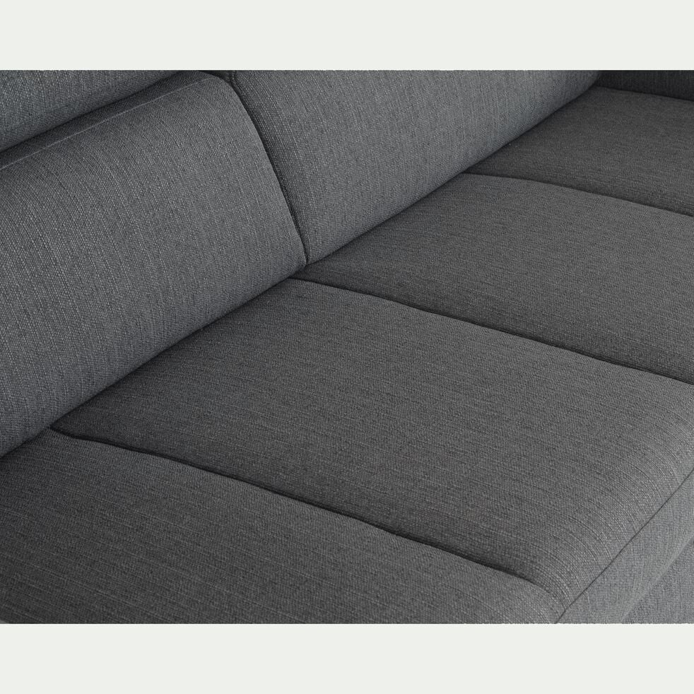 Canapé 3 places fixe en tissu - gris anthracite-TONIN