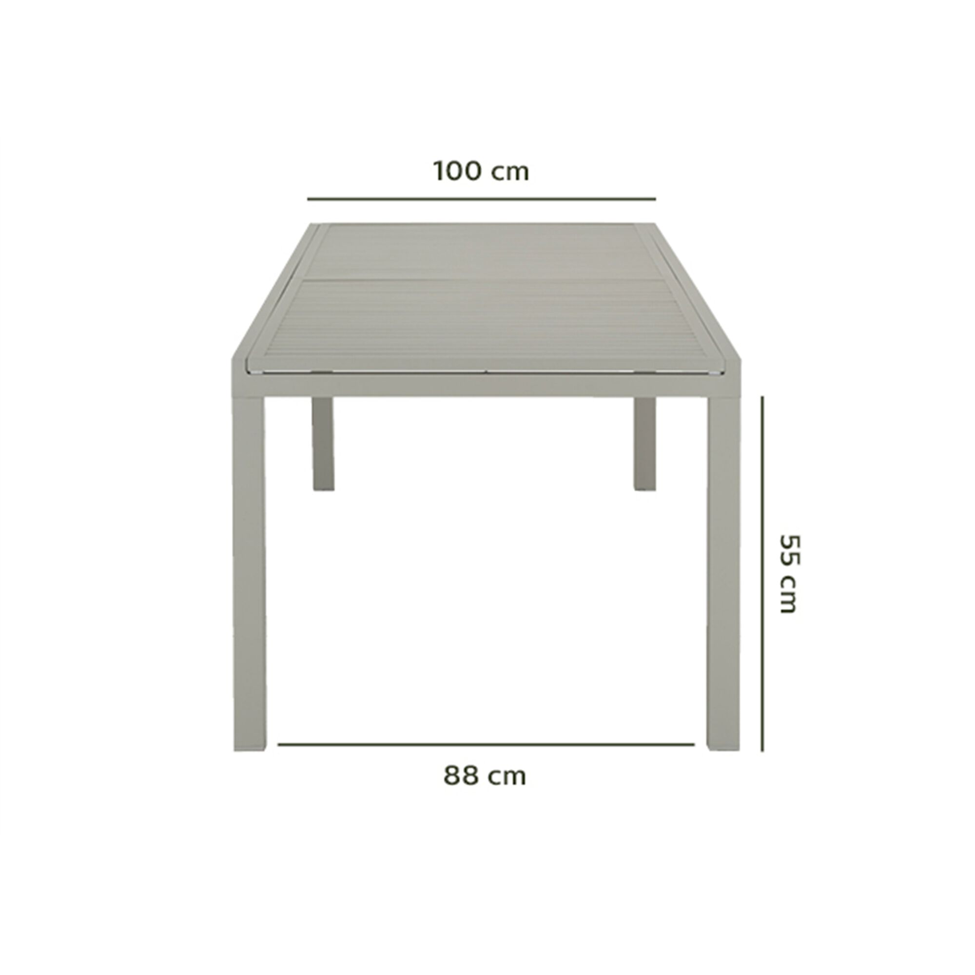 Table de jardin extensible en aluminium - beige (10 à 12 places)-JACO