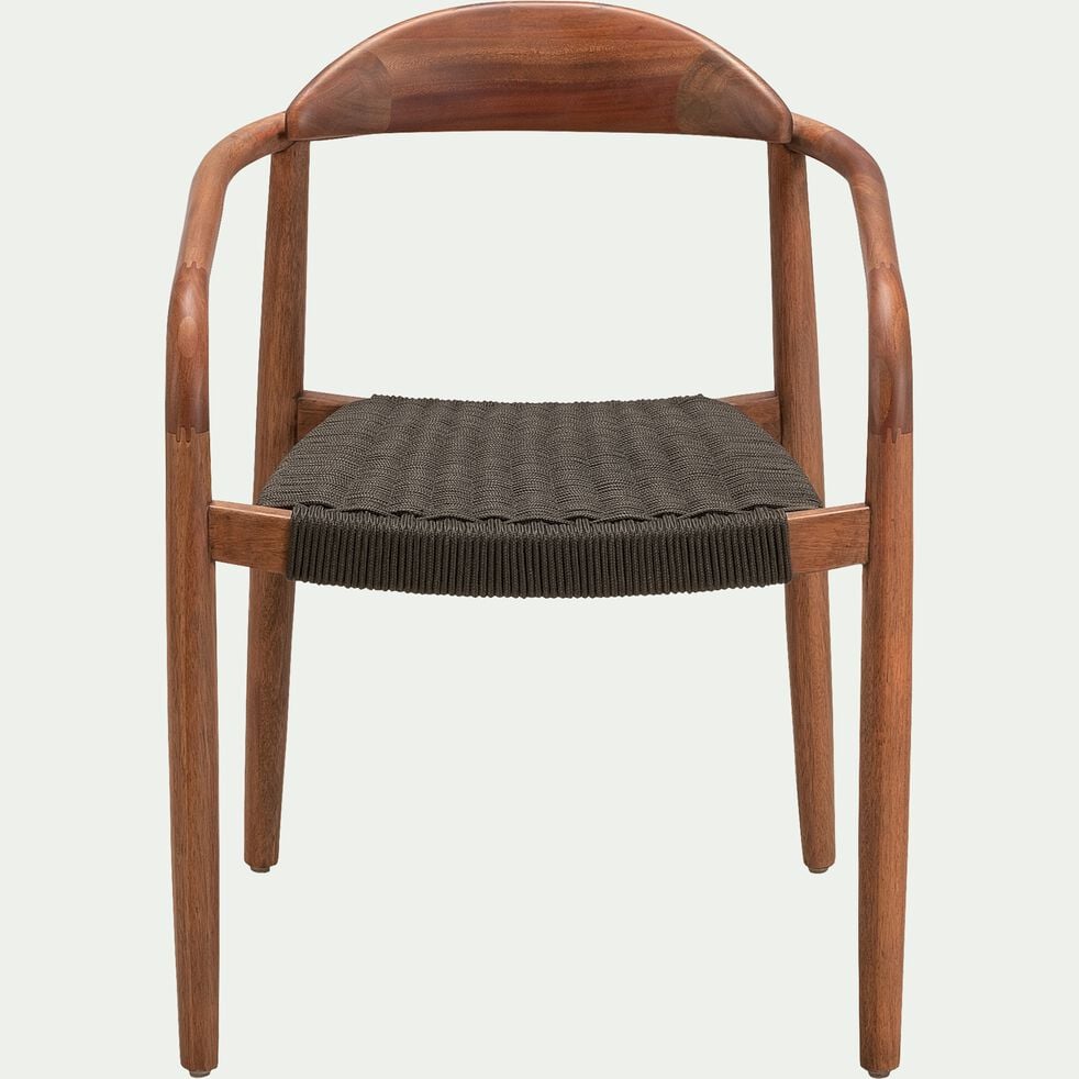 Chaise haute de jardin en bois d'eucalyptus couleur teck