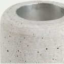 Bougeoir effet béton en polystone - gris D6,5xH5,5cm-CALCIS