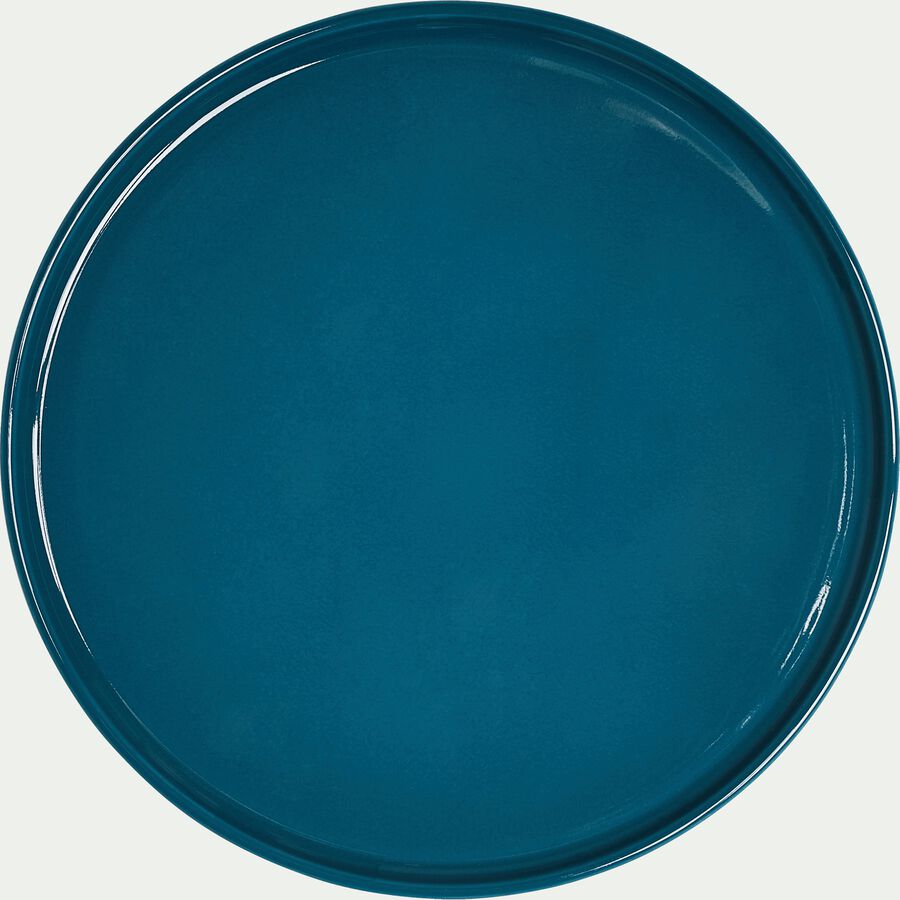 Assiette plate en faïence bleu figuerolles D27cm-VADIM