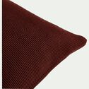 Coussin tricoté point mousse en coton - brun terre d'ombre 30x50cm-PUNTO