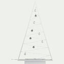 Sapin lumineux en bois H115cm - blanc-ARBRE