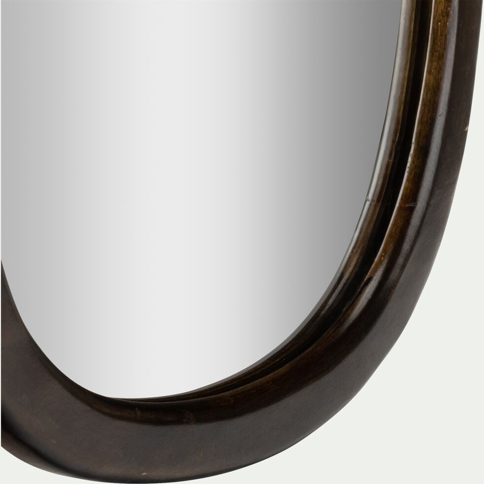 Miroir ovale en bois de manguier 30x50cm -  marron-LIVORNO